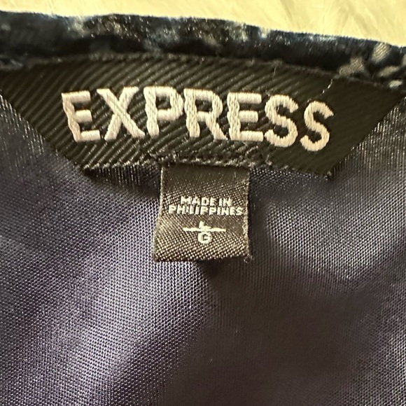 EXPRESS Blue Floral Sleeveless Summer Dress Size Large - Picture 3 of 6